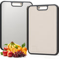 Astercook Titanium Cutting Board for Kitchen, Dual-Sided Pure Titanium & Wheat Straw PP Cutting Boards with Juice Groove, Non-Porous Chopping Board for Meat, Fish, Vegetables & Fruit, 11.5" x 15.7"