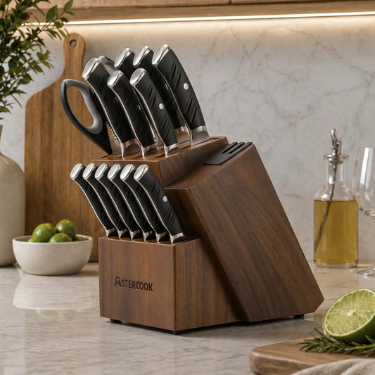 15 Pcs German Stainless Steel Knives Sharp Blade Dishwasher Safe