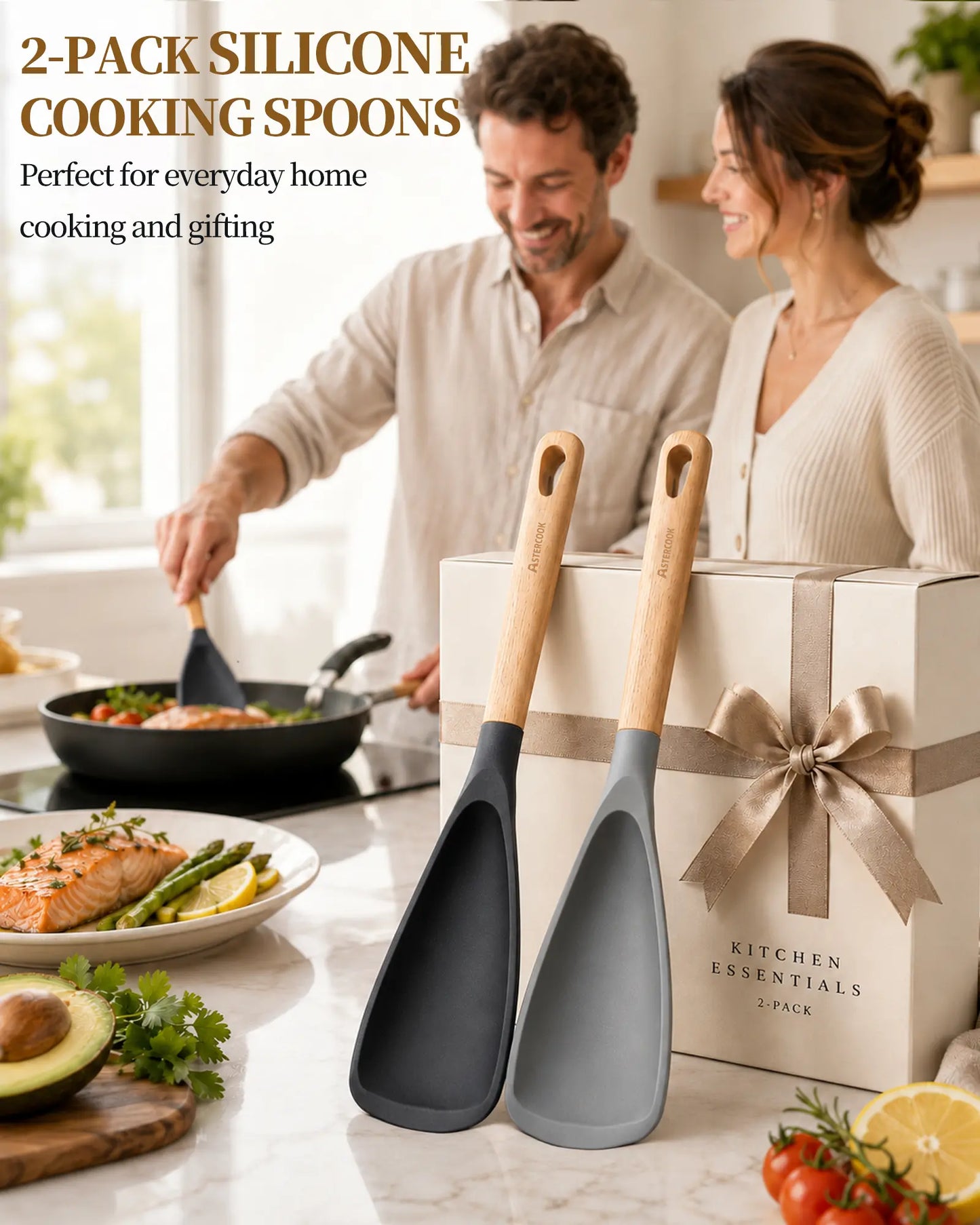 2-Pc Silicone Spatula Spoon Set