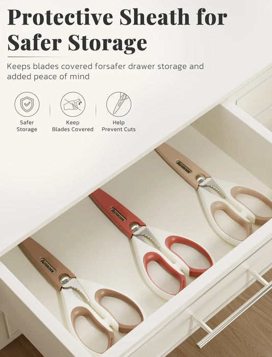 Astercook Heavy-Duty Kitchen Shears (3-Pack)