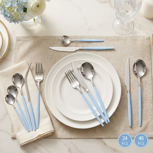 Astercook Silverware Set Food-Grade Stainless Steel-Blue