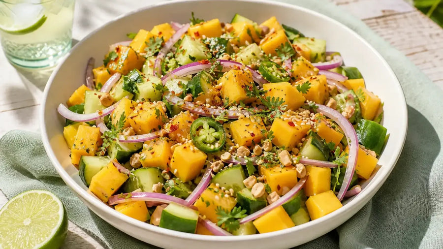 Mango Cucumber Salad With Chili-Lime Peanut Crunch
