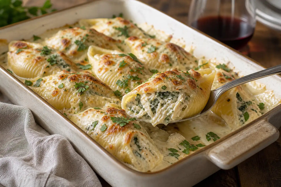 Creamy Chicken Florentine Stuffed Shells