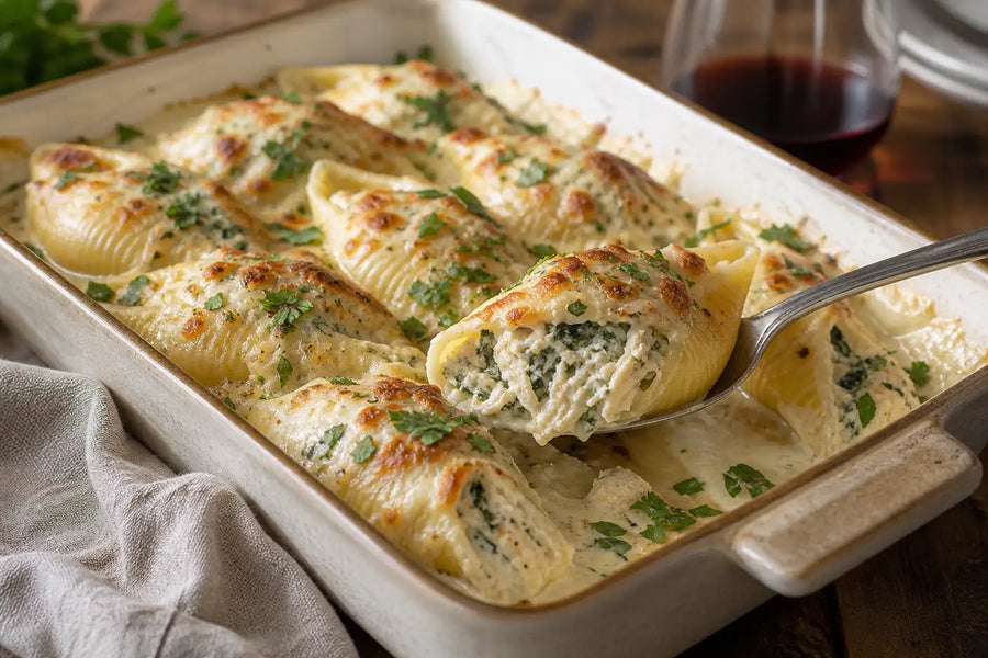 Creamy Chicken Florentine Stuffed Shells