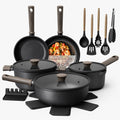 19-Piece Non toxic Healthy Pots and Pans Set - Black
