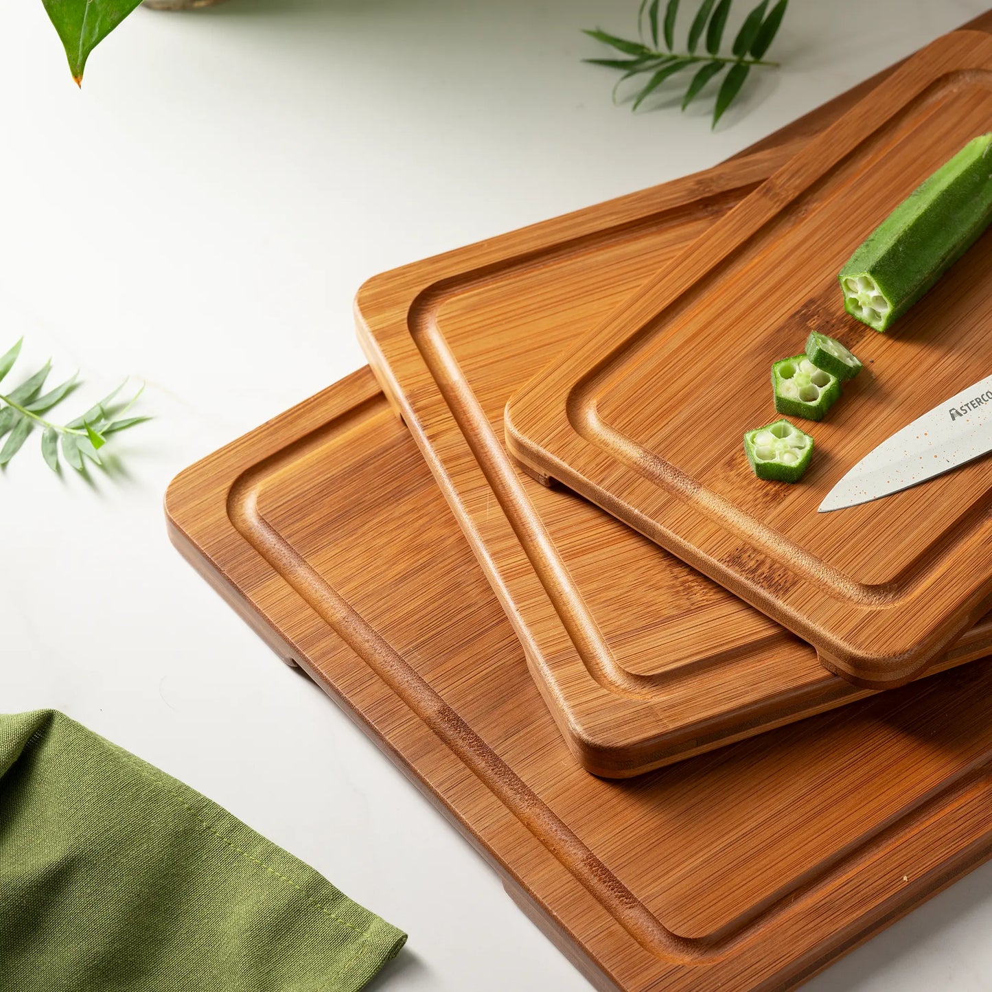 4-Piece Bamboo Cutting Board Set