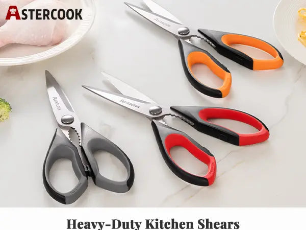 Astercook Heavy-Duty Kitchen Shears-Black(3-Pack)