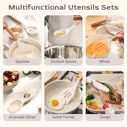39-Piece Silicone Utensil Collection-White