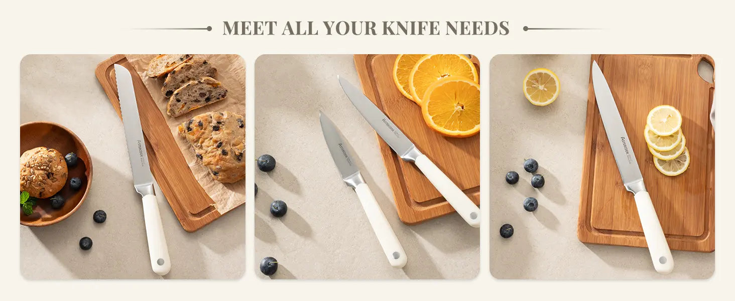 6-Pc Retro Cream Knife Set