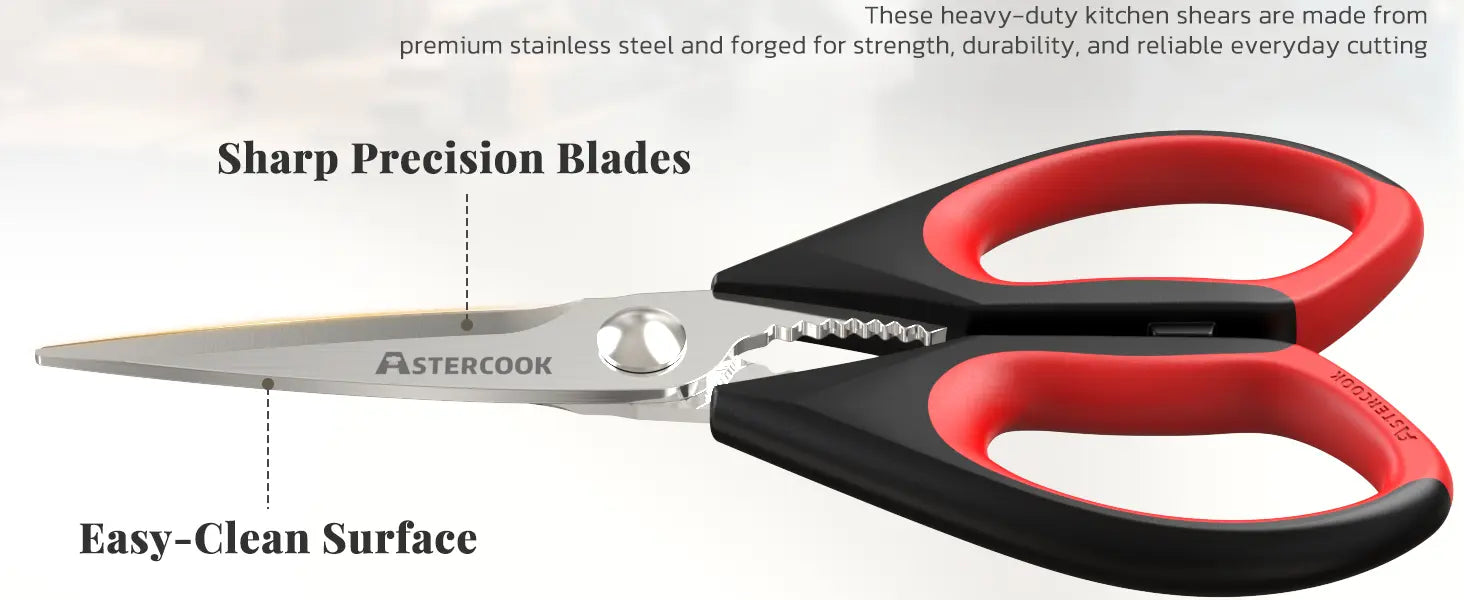 Astercook Heavy-Duty Kitchen Shears-Black(3-Pack)