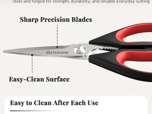 Astercook Heavy-Duty Kitchen Shears-Black(3-Pack)