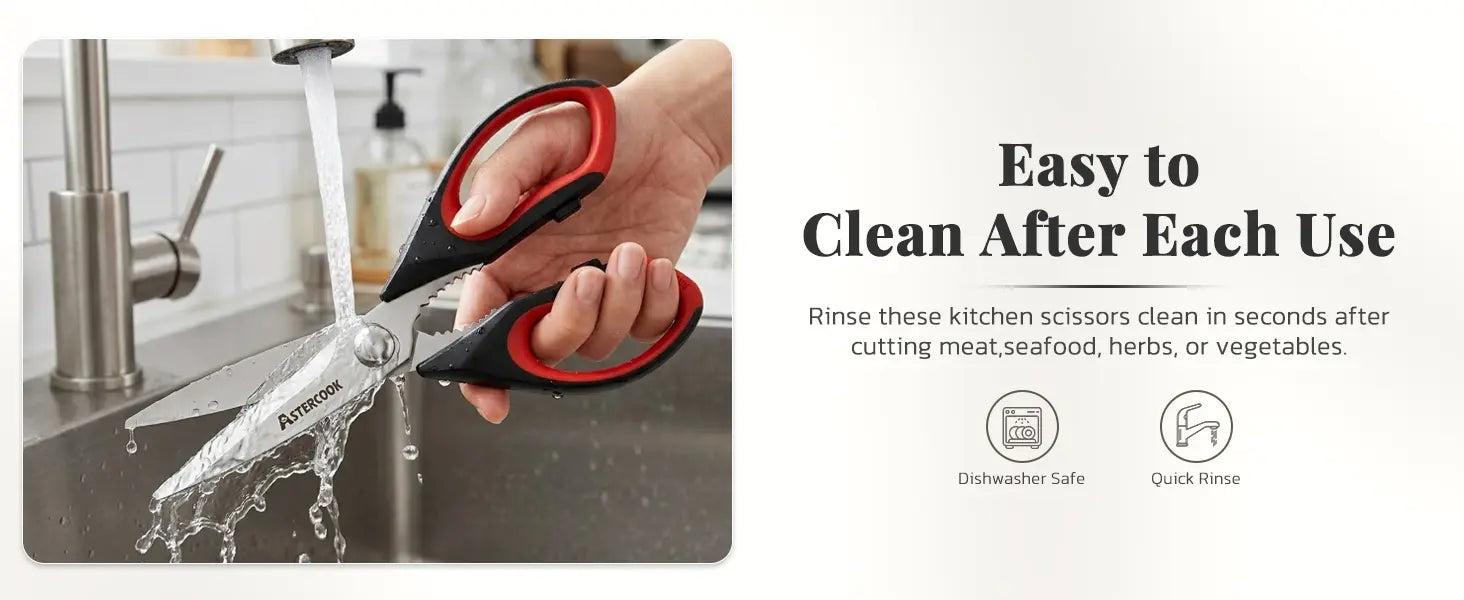 Astercook Heavy-Duty Kitchen Shears-Black(3-Pack)