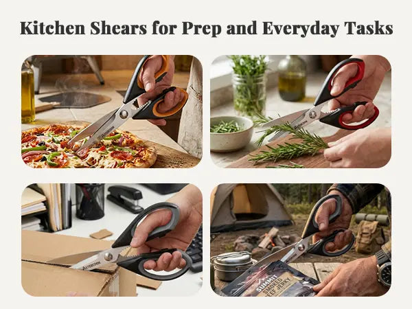 Astercook Heavy-Duty Kitchen Shears-Black(3-Pack)