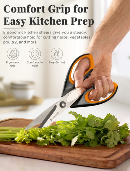 Astercook Heavy-Duty Kitchen Shears-Black(3-Pack)
