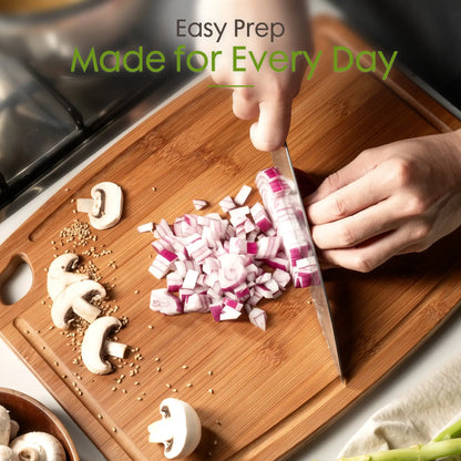 Large Bamboo Cutting Board Deep Carbonized Wooden