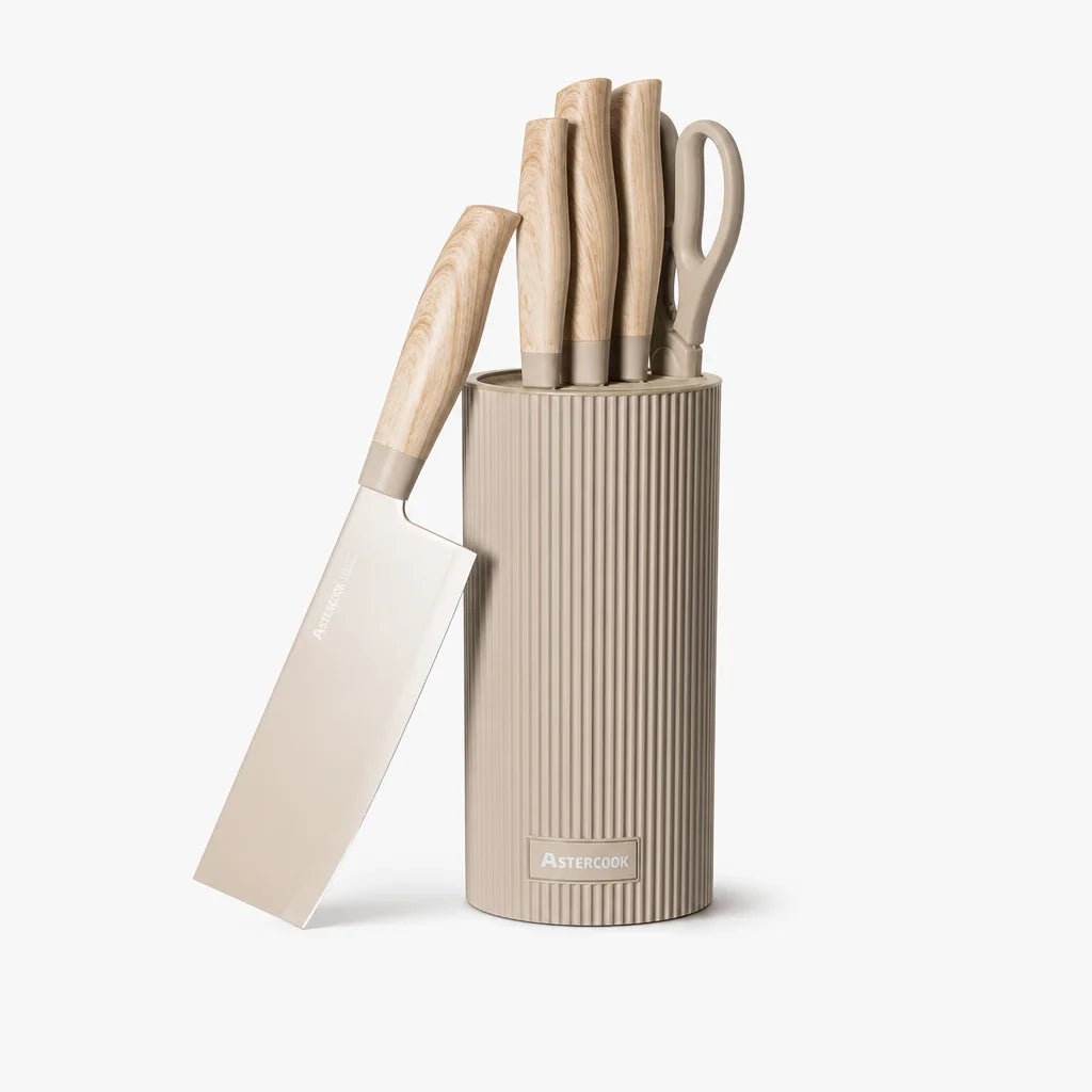 6-Piece Coated Knife Set - Khaki