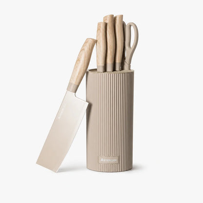 6-Piece Coated Knife Set - Khaki