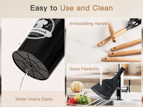 39-Piece Silicone Utensil Collection-Black