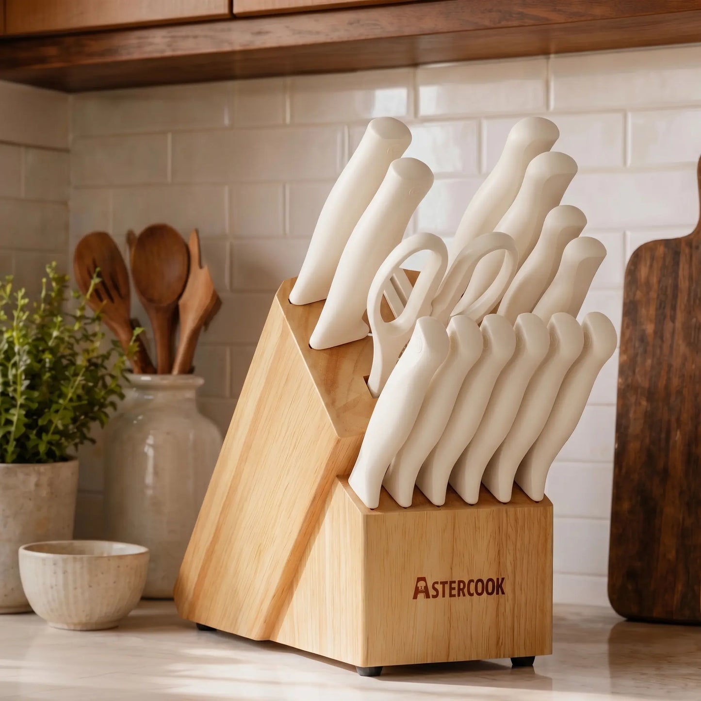 15 Pieces Kitchen Knife Sets with Anti-Rust Coating