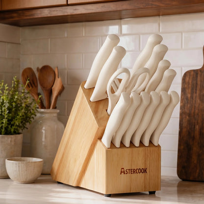 15 Pieces Kitchen Knife Sets with Anti-Rust Coating