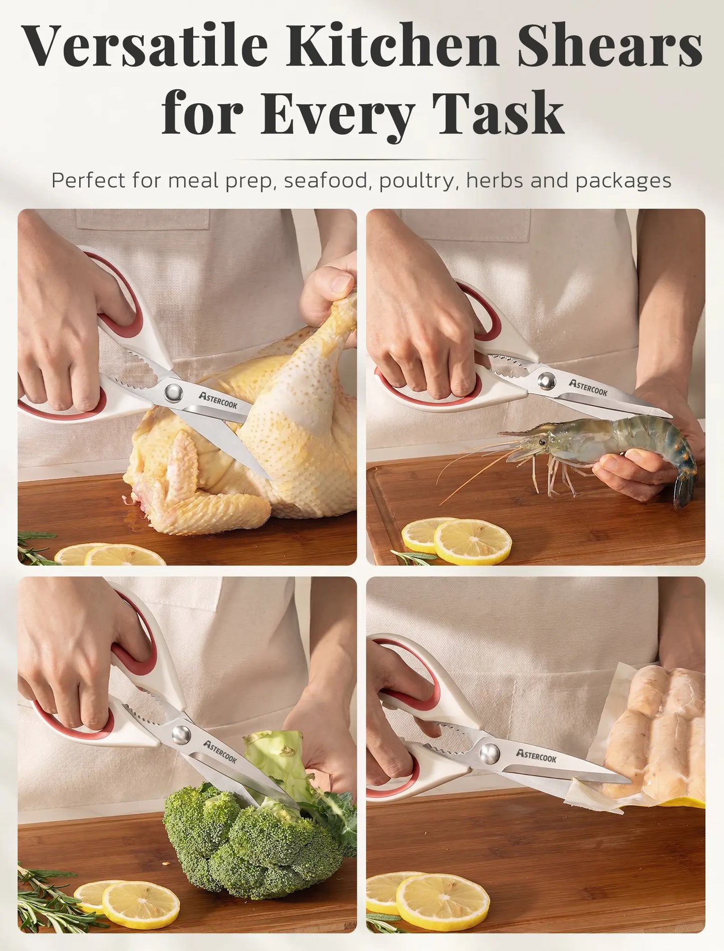 Astercook Heavy-Duty Kitchen Shears (3-Pack)