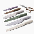 7 Pieces Kitchen Knives Set with Healthy Anti-Rust Coating Morandi