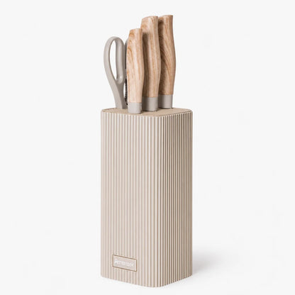 6-Piece Knife Block Set - Wood Grain