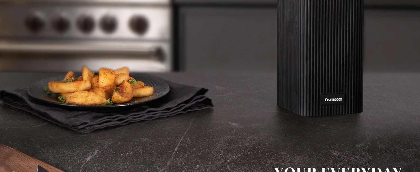 6-Piece Knife Block Set - Wood Grain-Black