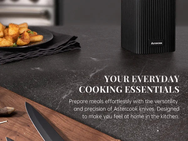 6-Piece Knife Block Set - Wood Grain-Black