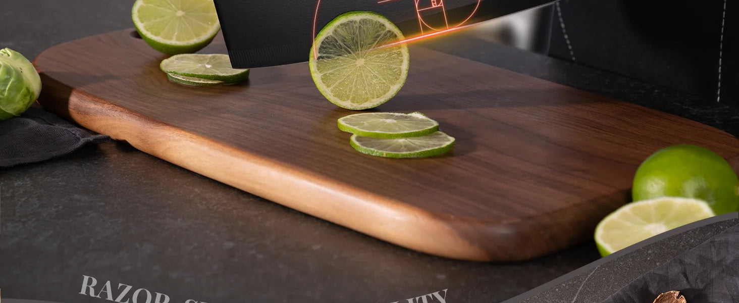 6-Piece Knife Block Set - Wood Grain-Black
