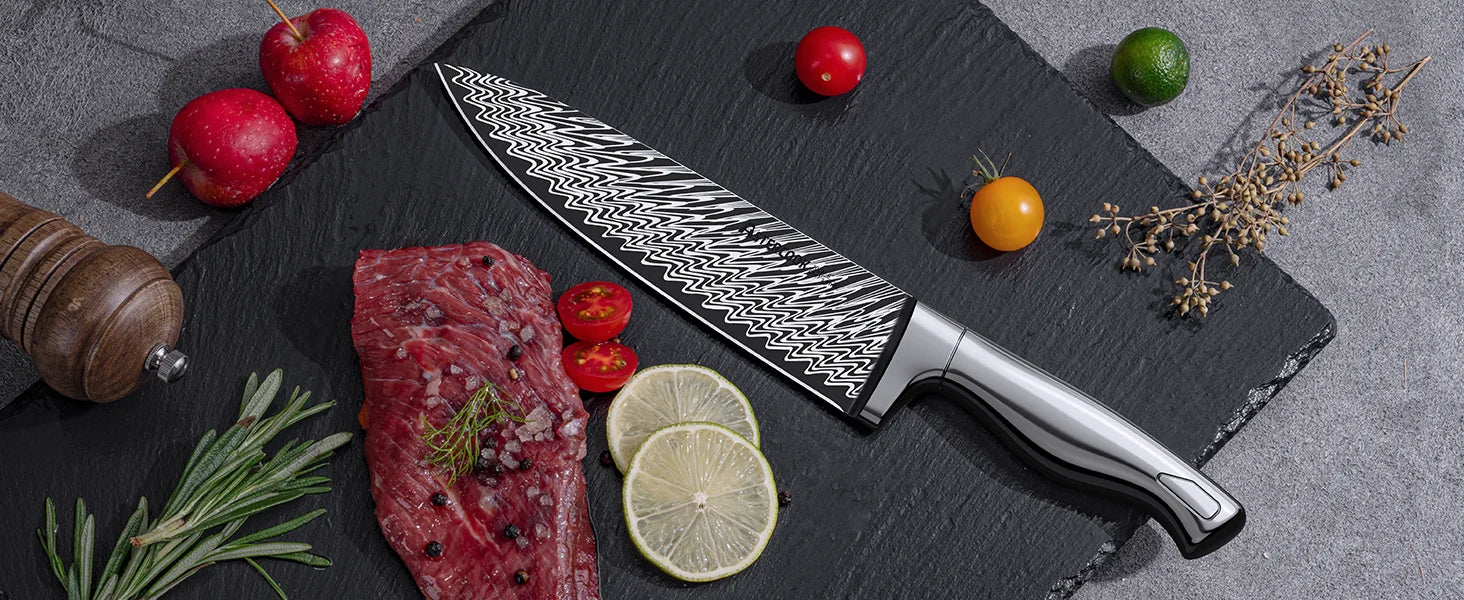 21-Piece Full Tang Knife Set - Silver