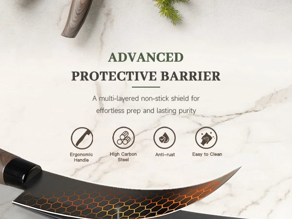 7-Piece Wood Grain Knife Set with Guards