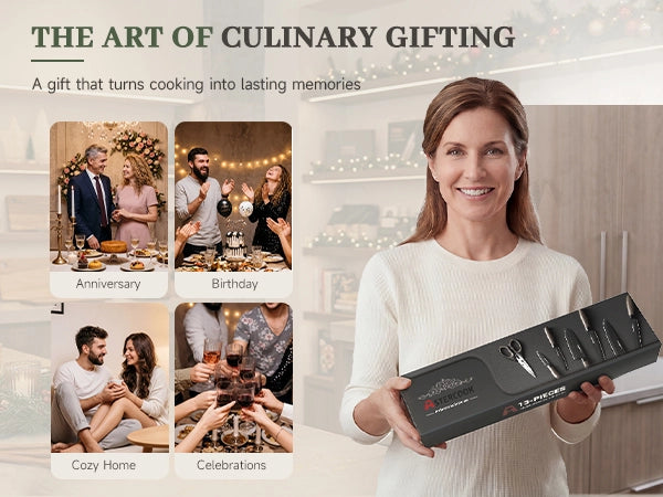 7-Piece Wood Grain Knife Set with Guards