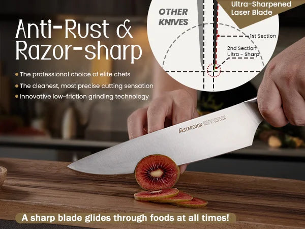 14-Piece Full Tang Knife Set - White