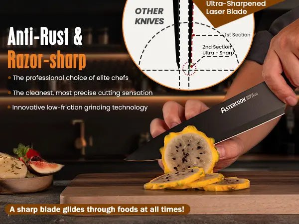 15 Pcs Kitchen Knife Set with Built-in Sharpener