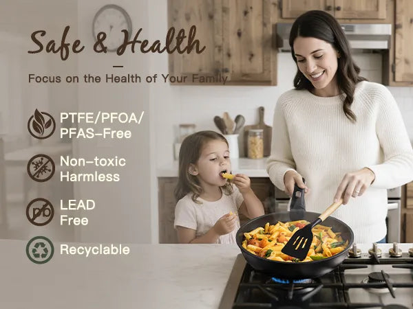 21-Pc Stackable Black Cookware Set