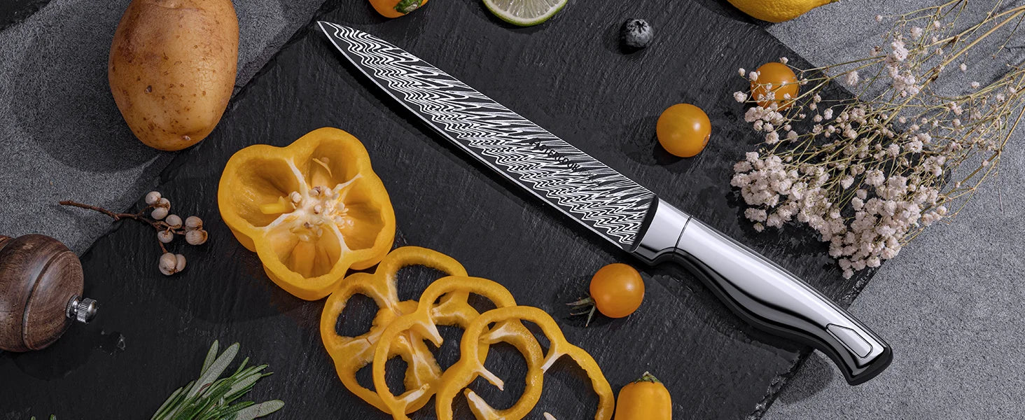 21-Piece Full Tang Knife Set - Silver