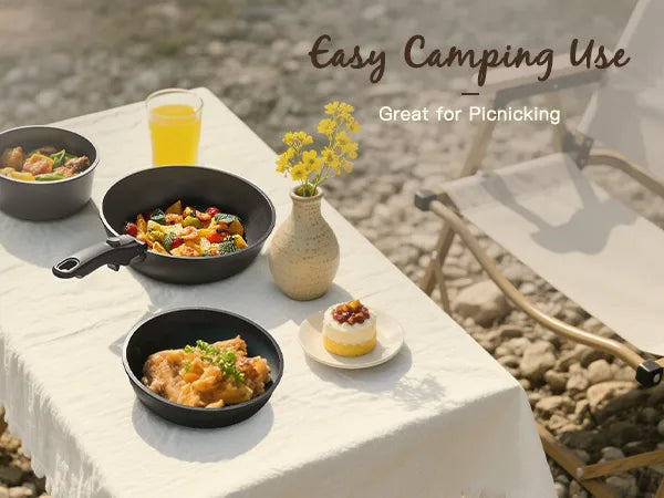 21-Pc Stackable Black Cookware Set