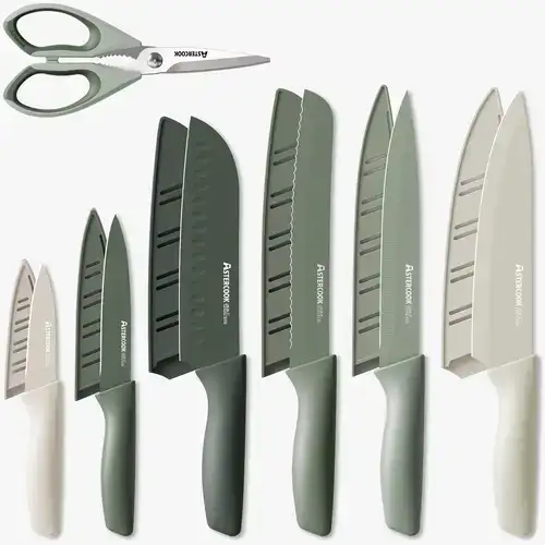 13 Pieces Kitchen Knives Set-Green