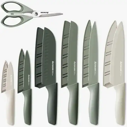 13 Pieces Kitchen Knives Set-Green