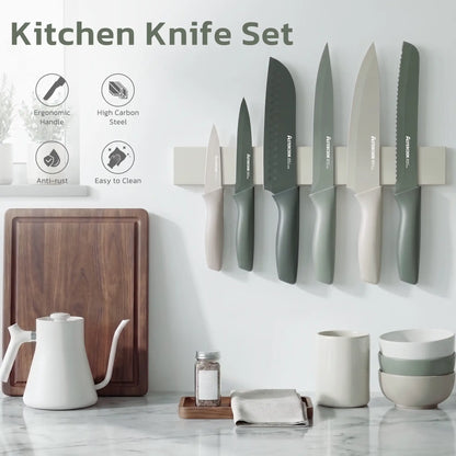 13 Pieces Kitchen Knives Set-Green