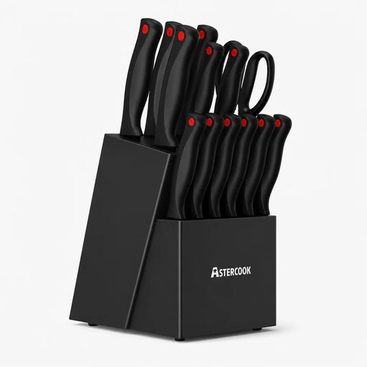 15-Piece Knife Block Set - Black