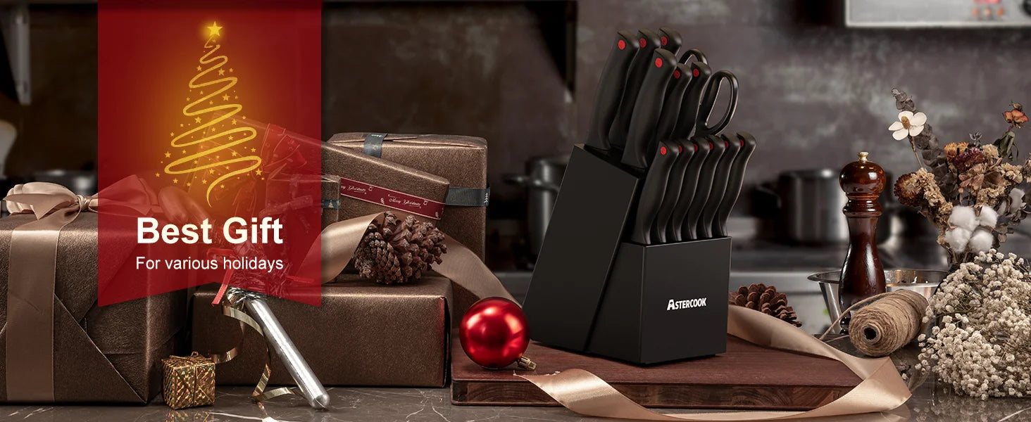 15-Piece Knife Block Set - Black