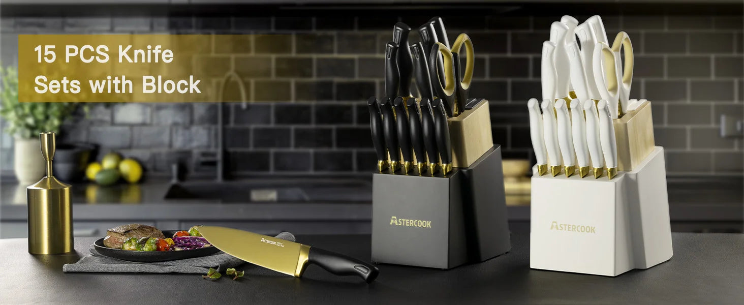 Luxury 14-Piece Gold Titanium Set-Black