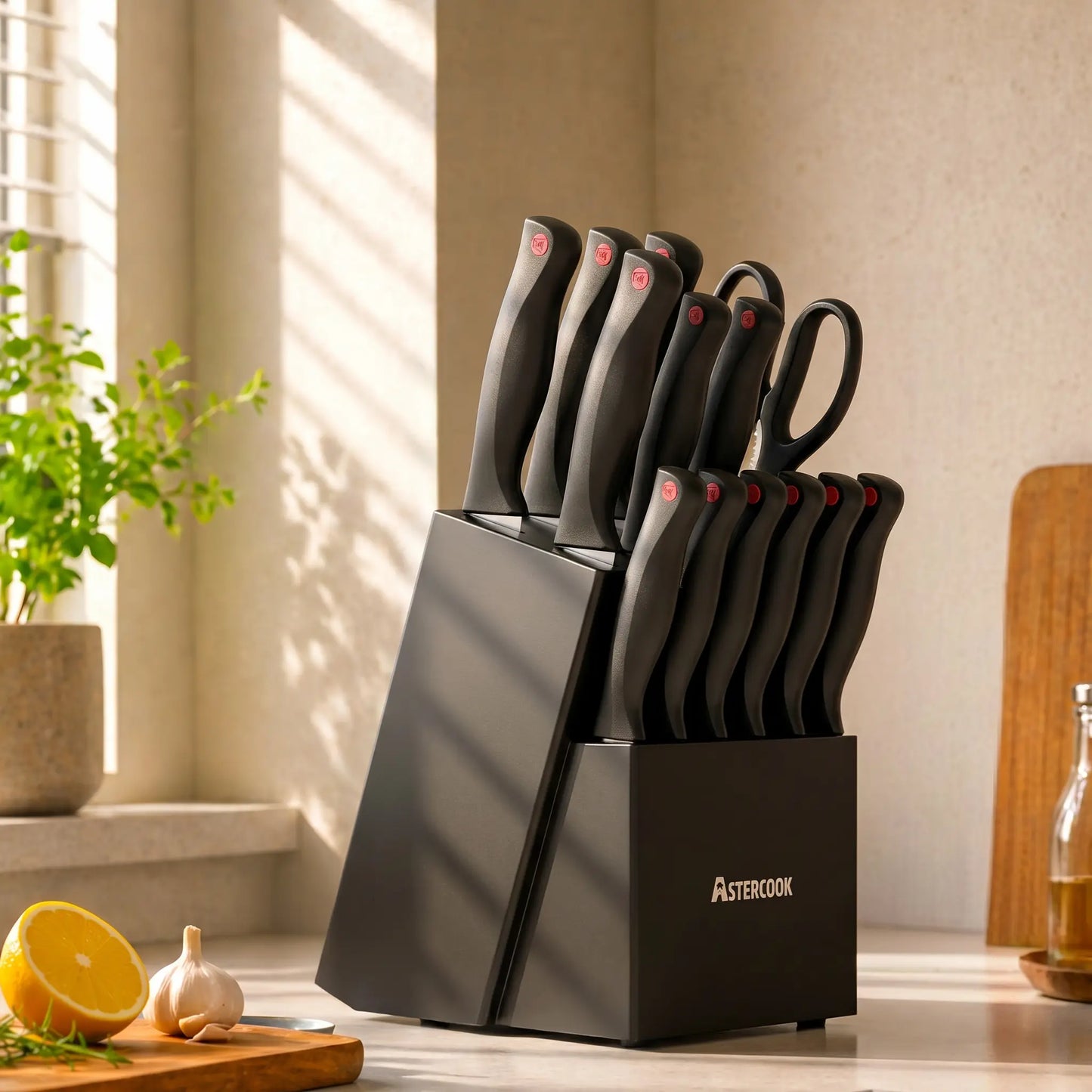 15-Piece Knife Block Set - Black