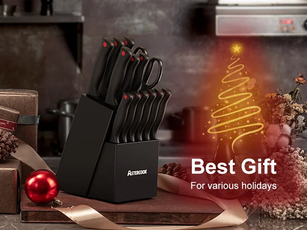 15-Piece Knife Block Set - Black