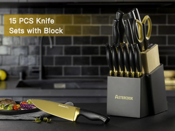 Luxury 14-Piece Gold Titanium Set-Black