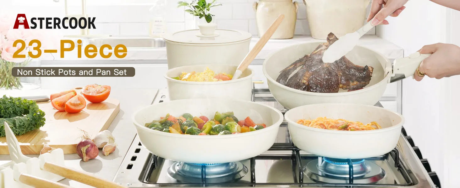 23-Pc Detachable Handle Cookware Set