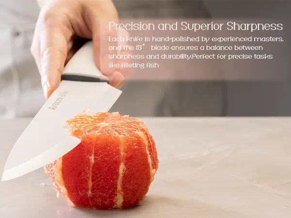 22-Pc Modern Clear Block Knife Set-White