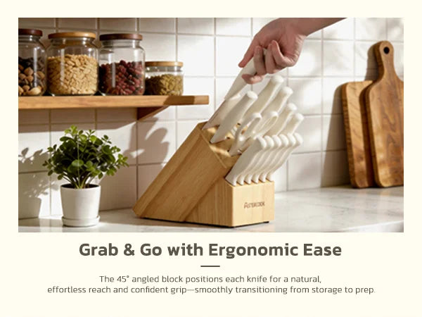 15 Pieces Kitchen Knife Sets with Anti-Rust Coating